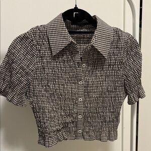 Zara cropped gingham top